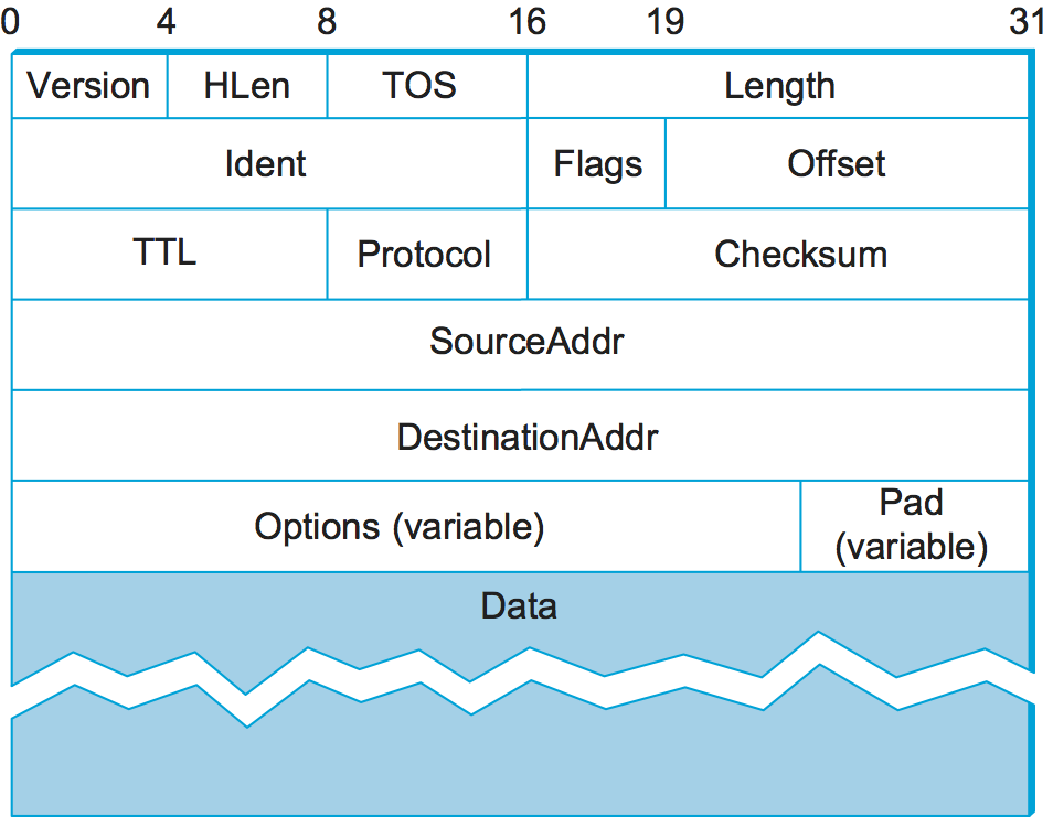 An IP packet structure
